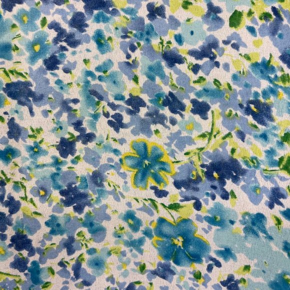 Joan Leslie Skirt Set 22W Blue White Button Down Blouse Floral Vintage - Picture 9 of 16